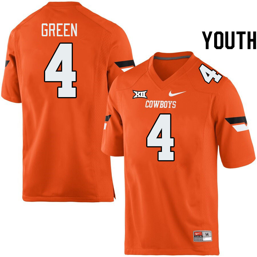 Youth #4 AJ Green Oklahoma State Cowboys College Football Jerseys Stitched-Retro Orange